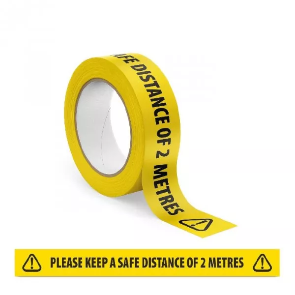 Social Distance Floor Tape - Keep A Safe Distance Tape x 33m