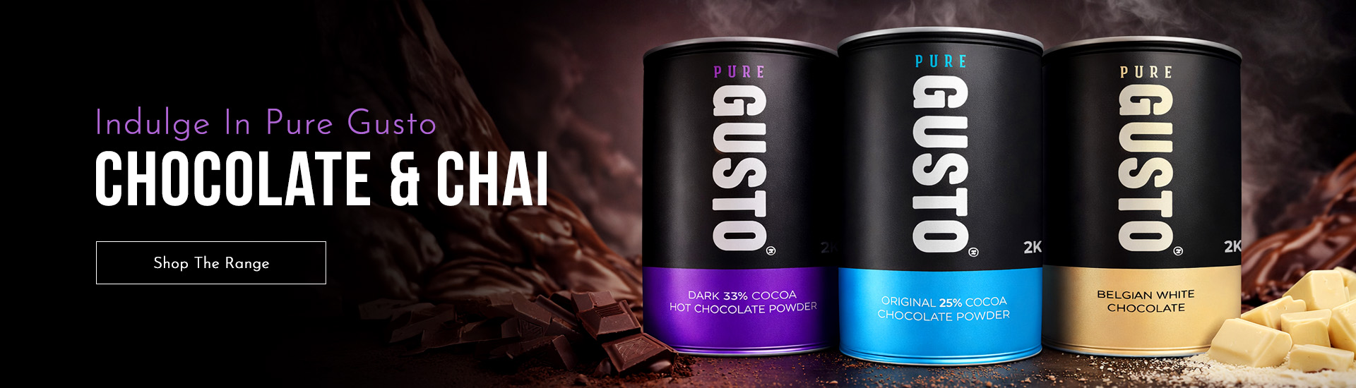 Gusto Hot Chocolate, Original Chocolate Powder, Zuma Chocolate, Dark Chocolate