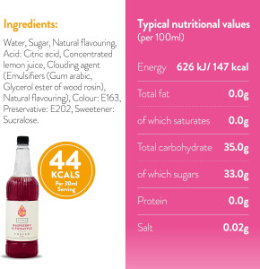 Simply Raspberry & Pineapple Cooler Syrup - 1 Litre (small image 3)