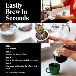 Willow & Everett Teapot with Infuser for Loose Tea - 40oz, 3-4 Cup, Clear Glass Kettle Pot with Strainer & Warmer (small image 3)