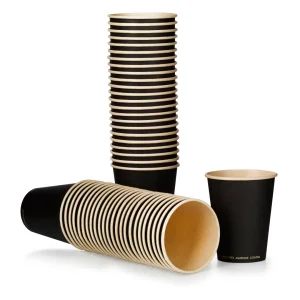 Aqueous Biodegradable - Black - Plastic Free - Single Wall Cups & Lids