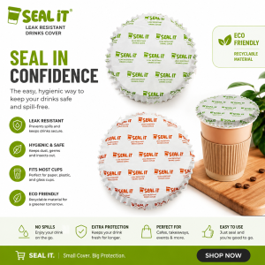 PureGusto SEAL-IT - Leak Protectors For Takeaway Cups x 500 (small image 2)