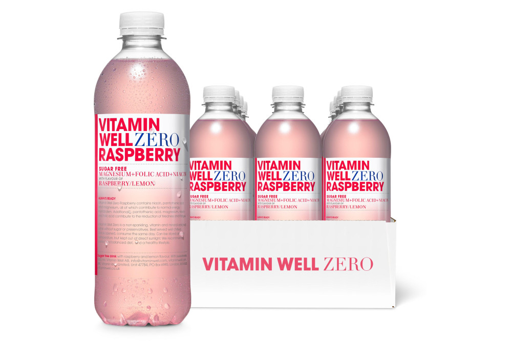 Vitamin Well - RASPBERRY - ZERO Flavour Functional Vitamin Water x 12 x 500ml