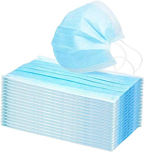 BLUE - 3 Ply Public Use Face Masks - Sealed Bag - x 50 3-Ply Face Masks