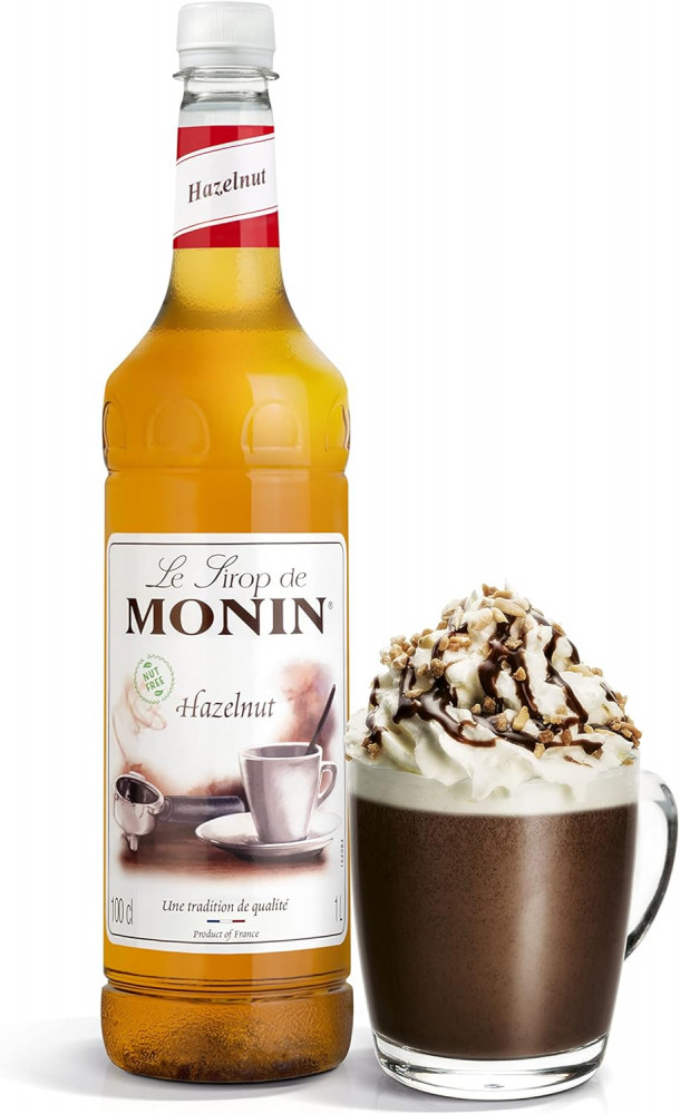 Monin Nut Free Hazelnut Syrup 1 Litre From Monin Syrups & PureGusto UK