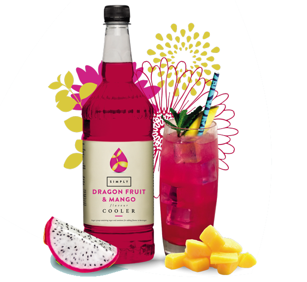 Simply Dragon Fruit & Mango Cooler Syrup - 1 Litre