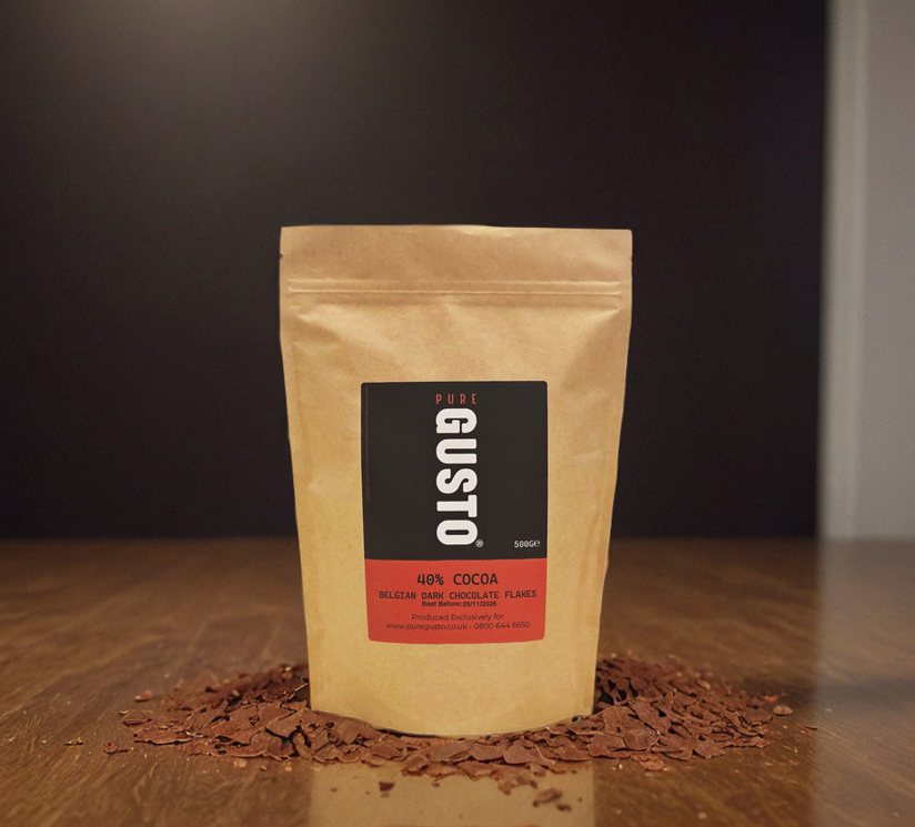 Belgian 40% Dark Vegan Chocolate Flake Chocolate