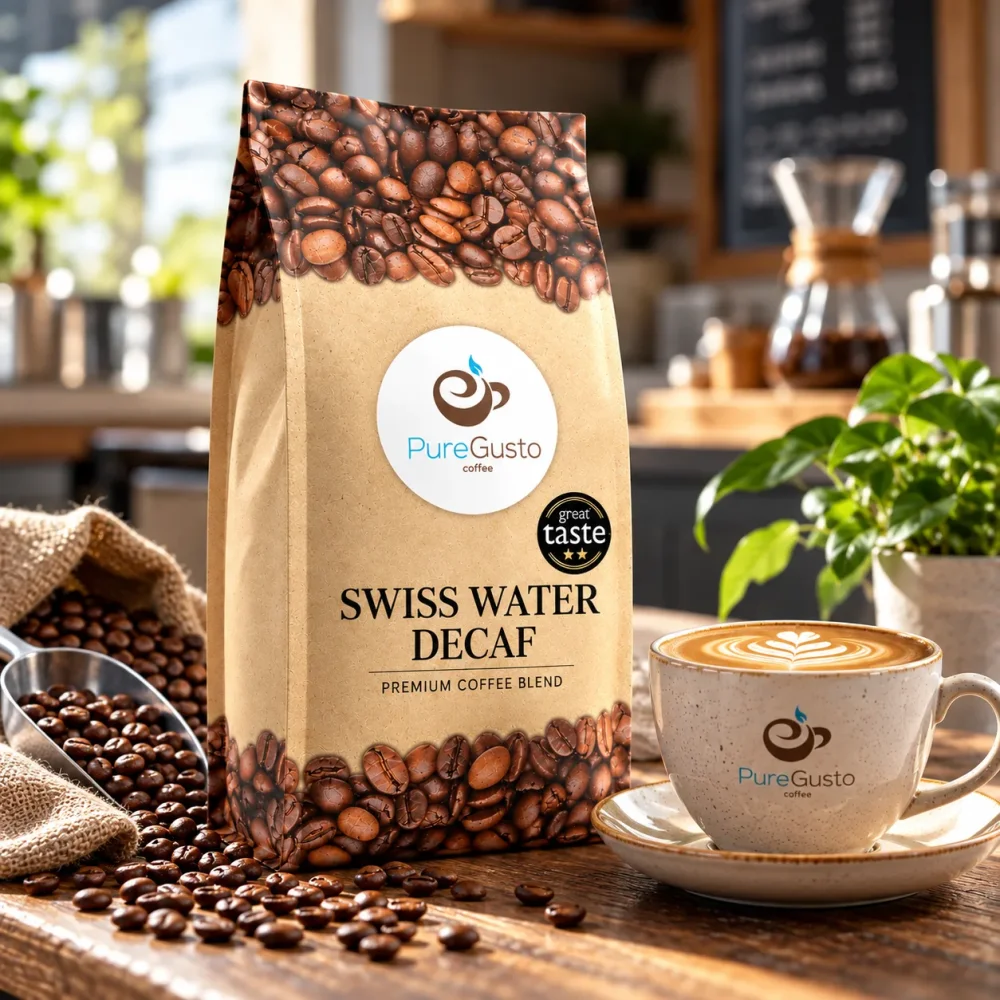 PureGusto Swiss Water Decaf Coffee - 4 Time Great Taste Award Winner