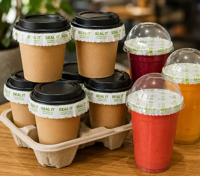 PureGusto SEAL-IT - Leak Protectors For Takeaway Cups x 500